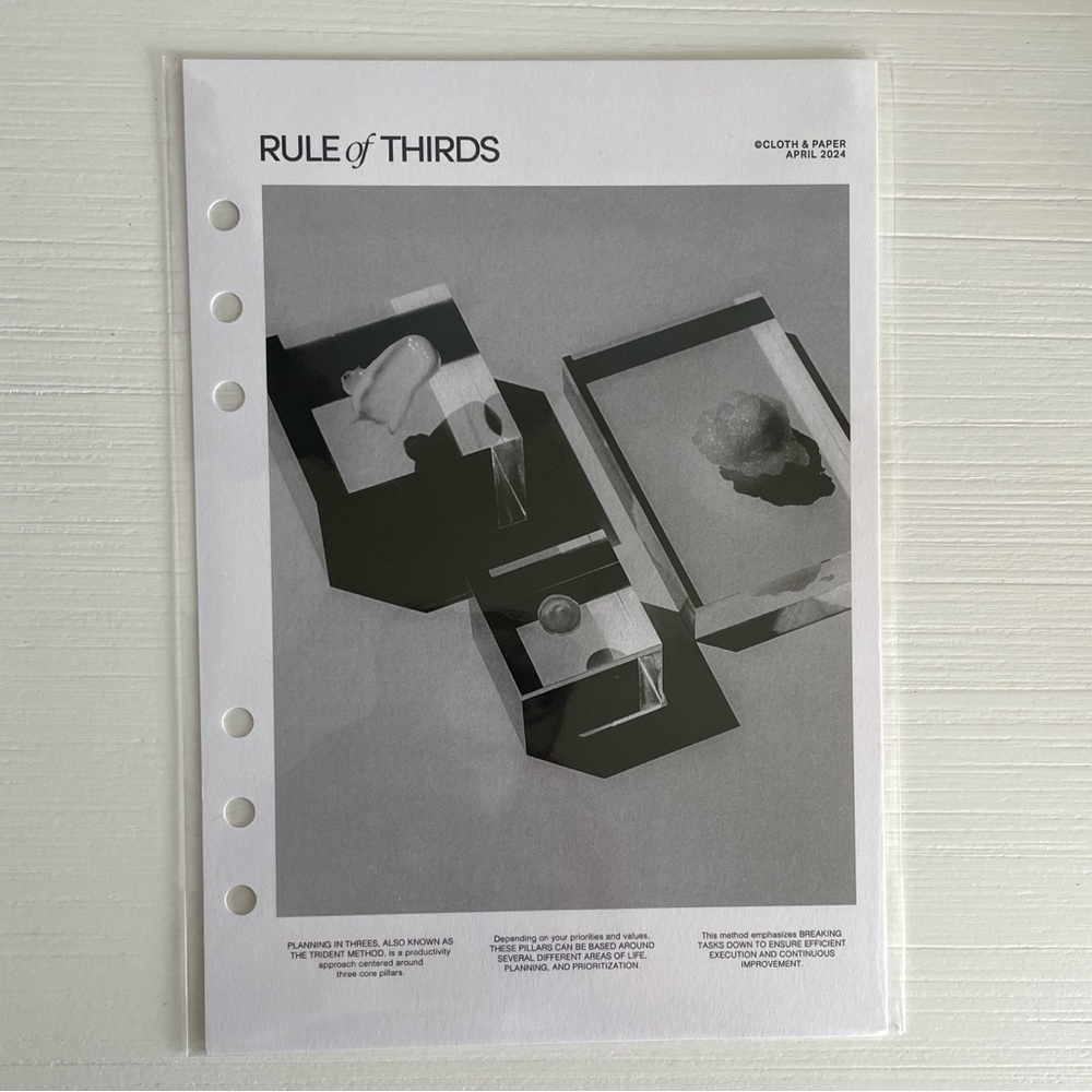 Cloth & Paper Rule of Thirds A5 Dashboard